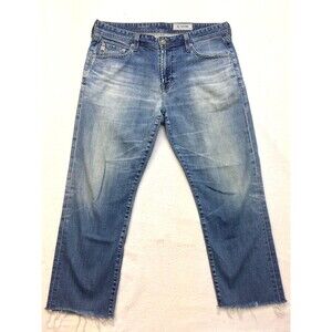 AG ADRIANO GOLDSCHMIED Graduate Jeans Women 33x26 Fray Ankle Light Wash Blue